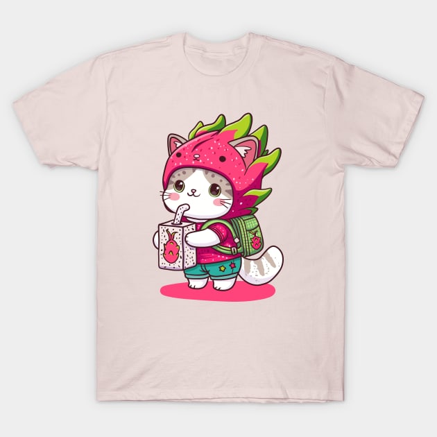 Dragonfruit Kitty T-Shirt by KilkennyCat Art